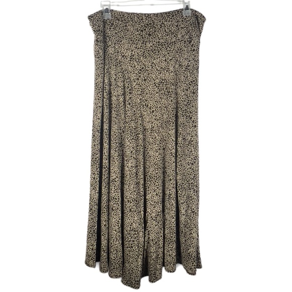 Josephine Chaus Brown and Cream Print Fit And Flare Pull On Skirt - Picture 2 of 6